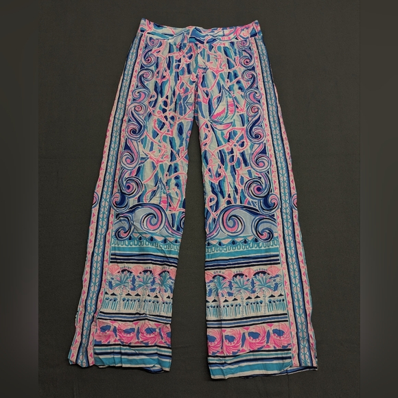 Lilly Pulitzer Harbour Mid Rise Pants Skim Blue Size Medium - Picture 1 of 14